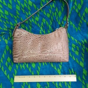 Wilsons pink/brown alligator stamped leather bag